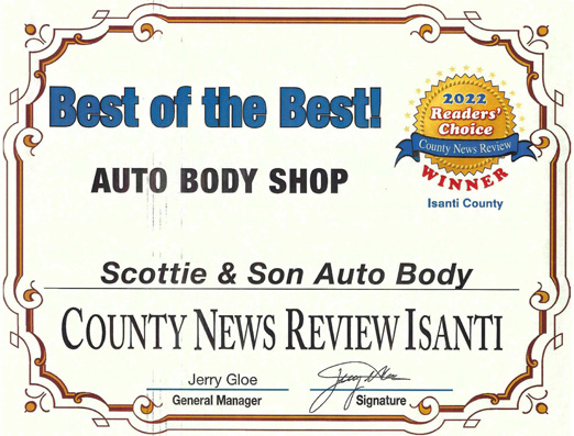 2019 Readers Choice Award - Best Auto Body Shop.
