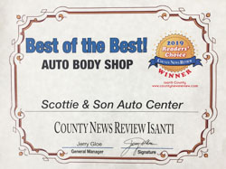 2019 Readers Choice Award - Best Auto Body Shop.